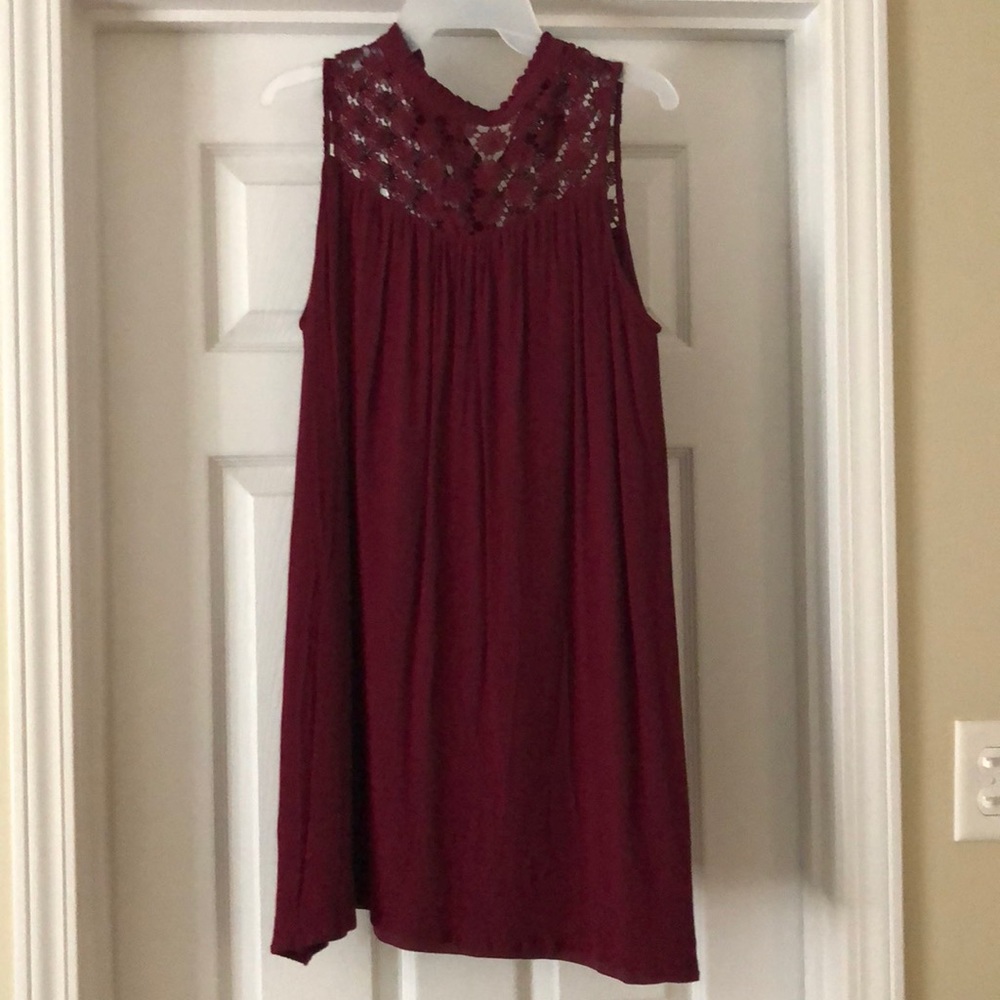 Wine red tank dress